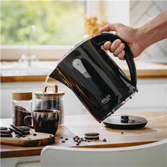 Adler Kettle | AD 1244 | Electric | 1850 W | 2.5 L | Plastic | 360° rotational base | Black