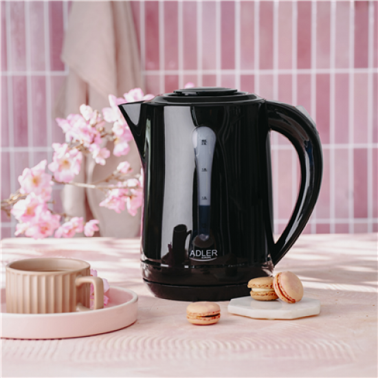 Adler Kettle | AD 1244 | Electric | 1850 W | 2.5 L | Plastic | 360° rotational base | Black
