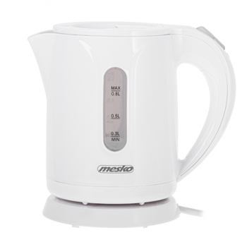 Mesko Kettle | MS 1376 | Electric | 850 W | 0.8 L | Plastic | 360° rotational base | White
