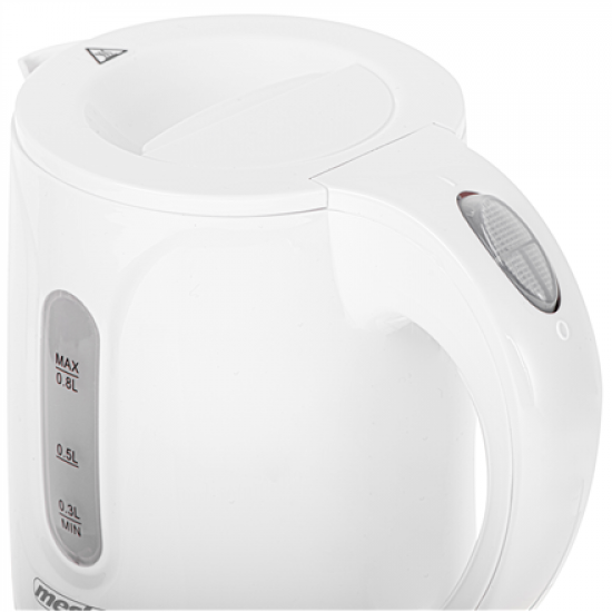 Mesko Kettle | MS 1376 | Electric | 850 W | 0.8 L | Plastic | 360° rotational base | White