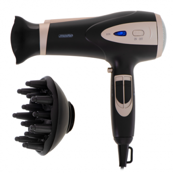 Mesko Hair Dryer | MS 2287 | 2200 W | Number of temperature settings 3 | Diffuser nozzle | Black/Champagne