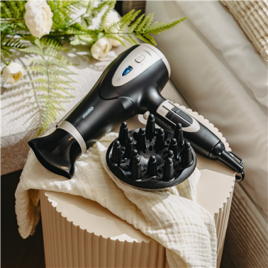 Mesko Hair Dryer | MS 2287 | 2200 W | Number of temperature settings 3 | Diffuser nozzle | Black/Champagne