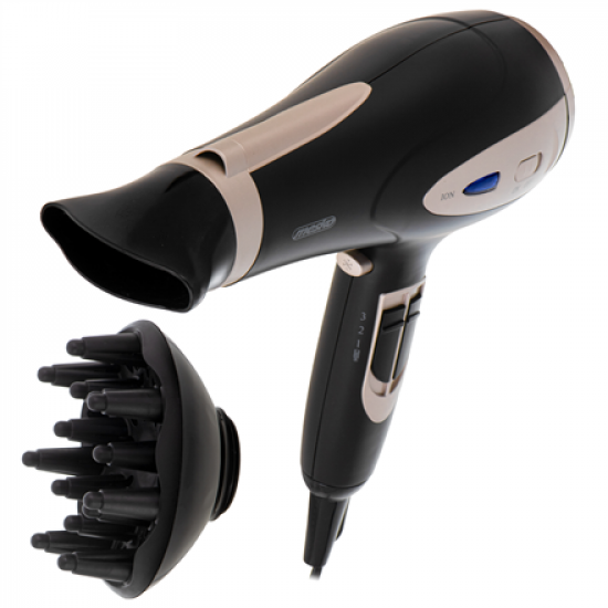 Mesko Hair Dryer | MS 2287 | 2200 W | Number of temperature settings 3 | Diffuser nozzle | Black/Champagne