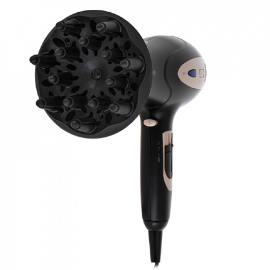 Mesko Hair Dryer | MS 2287 | 2200 W | Number of temperature settings 3 | Diffuser nozzle | Black/Champagne