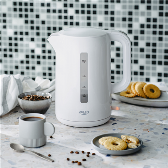 Adler Kettle | AD 1386 | Electric | 1850 W | 2.2 L | Plastic | 360° rotational base | White