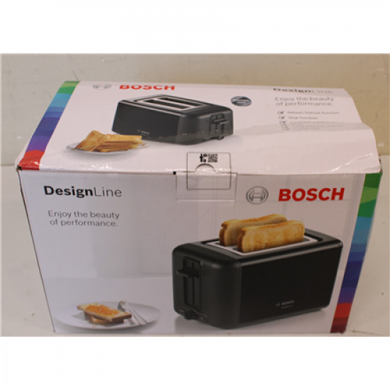 SALE OUT. Bosch TAT3P423 Toaster, Black | Bosch DesignLine Toaster | TAT3P423 | Power 970 W | Number of slots 2 | Housing material Stainless steel | Black | DAMAGED PACKAGING