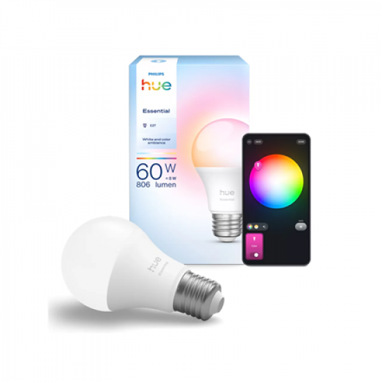 Philips Hue E WCA 806 A60 1P EU | E27 | 8 W | 16 million colours, White and colour light | Bluetooth, Zigbee