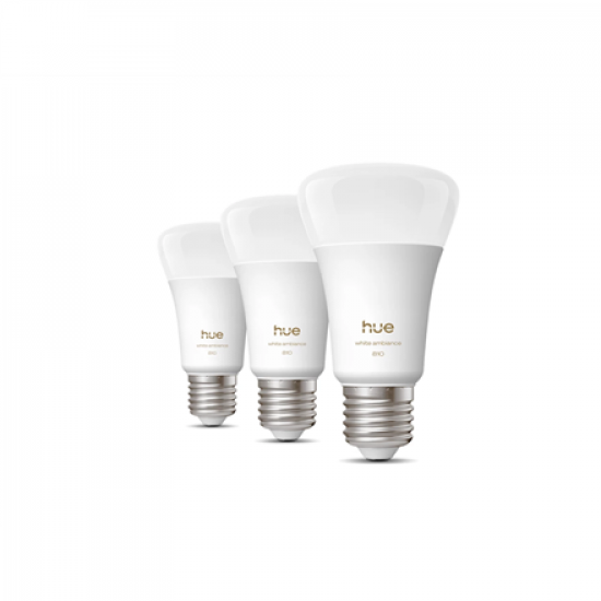 Philips Hue WA 810 A60 3P EU | E27 | 6 W | Warm to cool white light | Bluetooth, Zigbee
