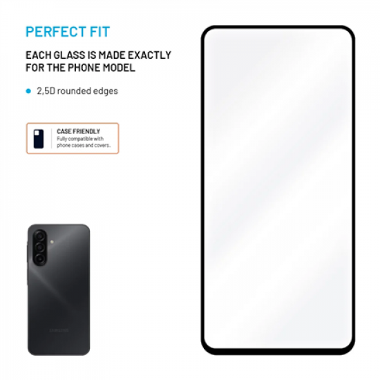 FIXED Full Cover 2,5D Tempered Glass with applicator for Samsung Galaxy A27 5G, 2 pcs, black