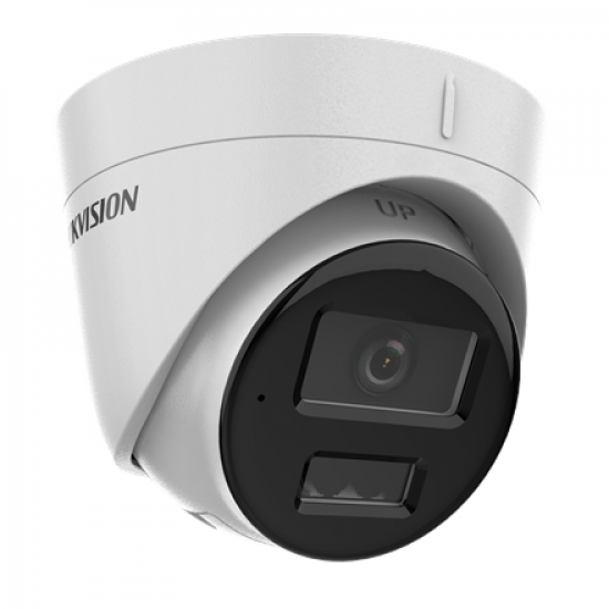 Hikvision DS-2CD1343G2-LIU F2.8, DOME,Hybrid light, IR+LED, 120dB WDR, H.265+, 4MP, 2.8mm(~100°), int. mikrofonas, IR pašv. iki 30m, IP67, P | Hikvision