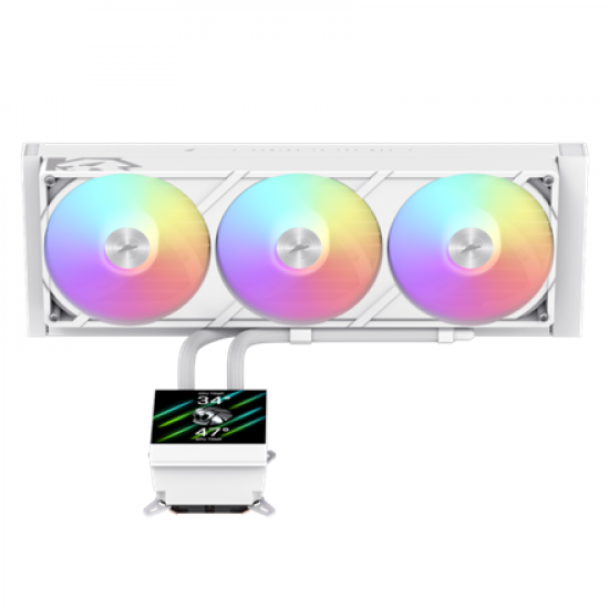 Gamemax CPU Liquid Cooler | GLACIER 360 LCD WH | White