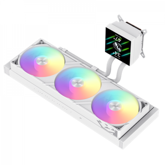Gamemax CPU Liquid Cooler | GLACIER 360 LCD WH | White