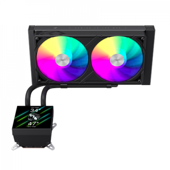 Gamemax CPU Liquid Cooler | GLACIER 240 LCD BK | Black