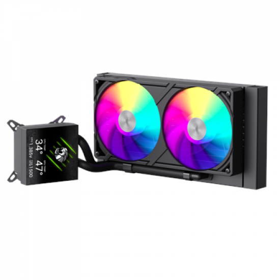 Gamemax CPU Liquid Cooler | GLACIER 240 LCD BK | Black