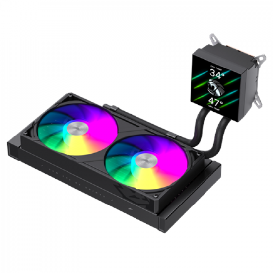 Gamemax CPU Liquid Cooler | GLACIER 240 LCD BK | Black