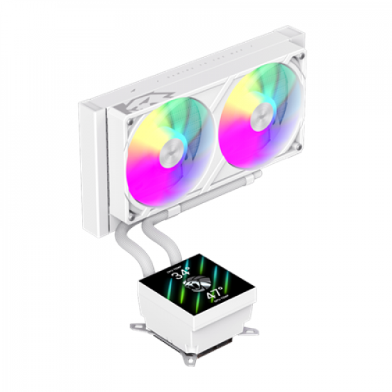 Gamemax CPU Liquid Cooler | GLACIER 240 LCD WH | White