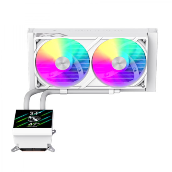 Gamemax CPU Liquid Cooler | GLACIER 240 LCD WH | White