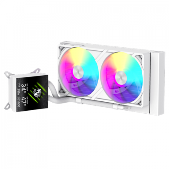 Gamemax CPU Liquid Cooler | GLACIER 240 LCD WH | White