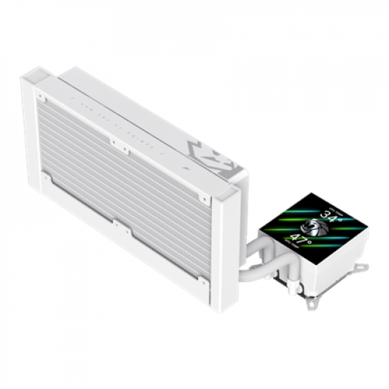 Gamemax CPU Liquid Cooler | GLACIER 240 LCD WH | White