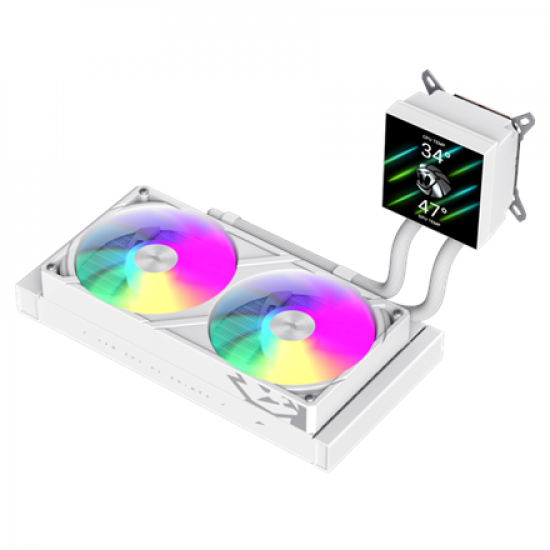 Gamemax CPU Liquid Cooler | GLACIER 240 LCD WH | White