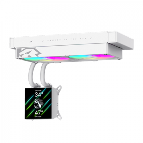 Gamemax CPU Liquid Cooler | GLACIER 240 LCD WH | White