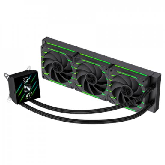 Gamemax CPU Liquid Cooler | HAILSTORM 360 LCD BK | Black