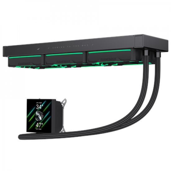 Gamemax CPU Liquid Cooler | HAILSTORM 360 LCD BK | Black