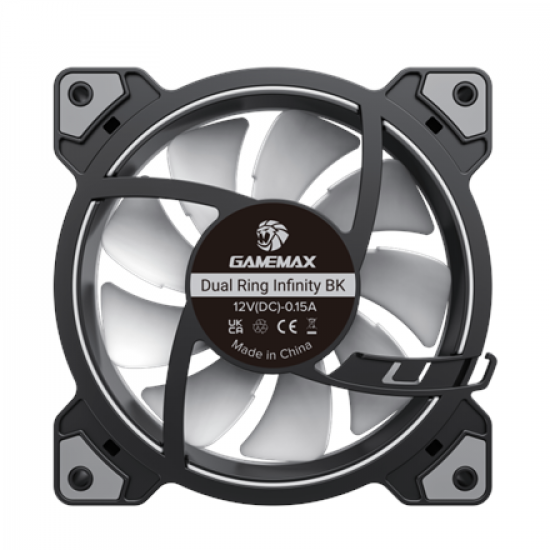 Gamemax Case Fan | DUAL RING INFINITY BK | Black