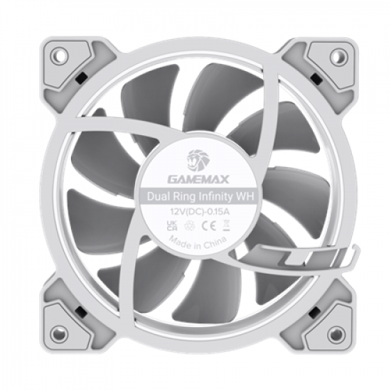 Gamemax Case Fan | DUAL RING INFINITY WH | White