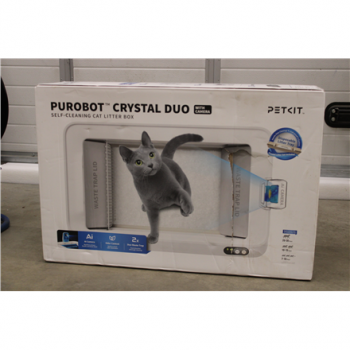 SALE OUT. PETKIT Purobot Crystal Duo with Camera Self-Cleaning Cat Litter Box | White | DAMAGED PACKAGING