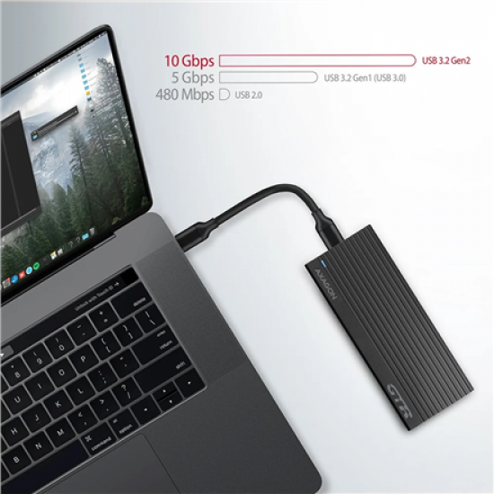 AXAGON External USB-C 3.2 Gen 2 metal box for M.2 NVMe SSDs | EEM2-GTR