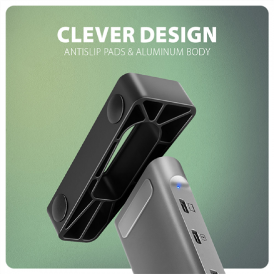 AXAGON USB-C 5Gbps LONGER 9in1 hub | HMC-10HLS