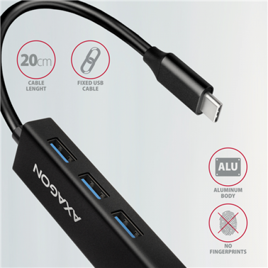 AXAGON SuperSpeed USB-C hub with gigabit LAN | HMC-GL3A