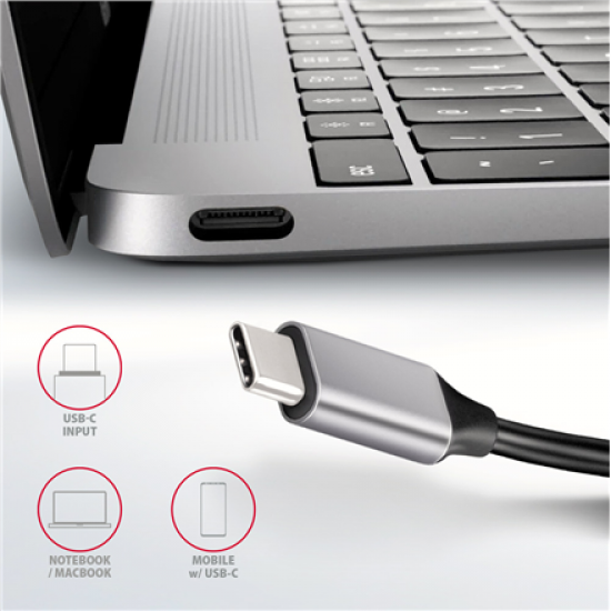 AXAGON SuperSpeed USB-C COMBO 5in1 hub | HMC-HCR3A