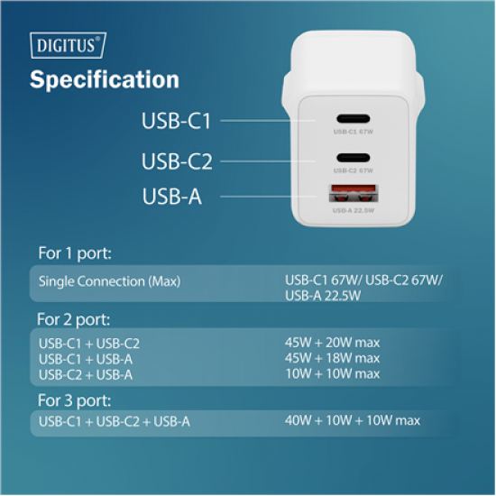 Digitus Battery charger, 67W | DA-10303