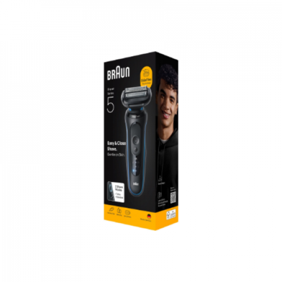 Braun Electric Shaver | Series 5 52-B1000s | Operating time (max) 50 min | Wet & Dry | Lithium Ion | Black/Blue