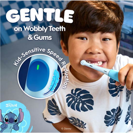 Oral-B Electric Toothbrush with Travel Case, 6Y+ | iO Kids Disney Stitch | Rechargeable | For kids | Number of brush heads included 1 | Number of teeth brushing modes 3