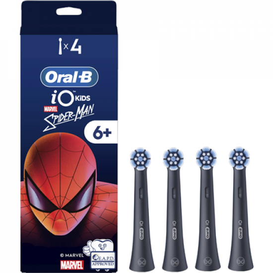 Oral-B Replacement brush heads | iO kids Refills Spiderman | Heads | For kids | Number of brush heads included 4