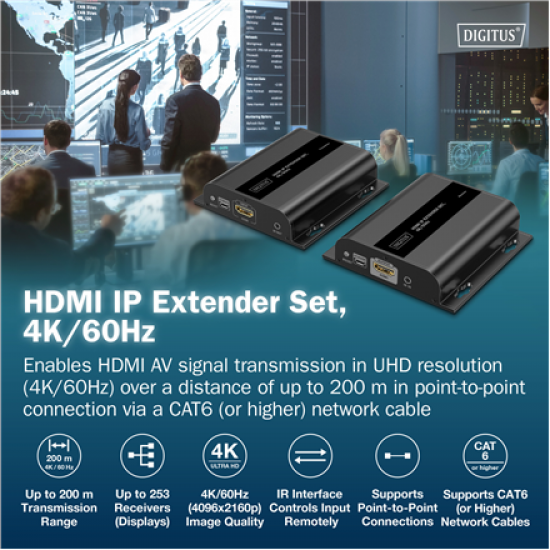 DIGITUS HDMI IP Extender Set, 4K/60Hz | Digitus