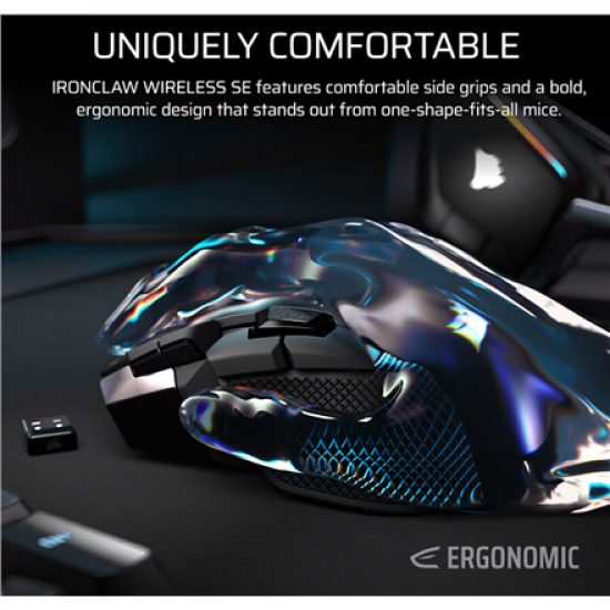 Corsair IRONCLAW SE | Gaming Mouse | Wireless/Wired | 2.4GHz, Bluetooth, USB-C | Black