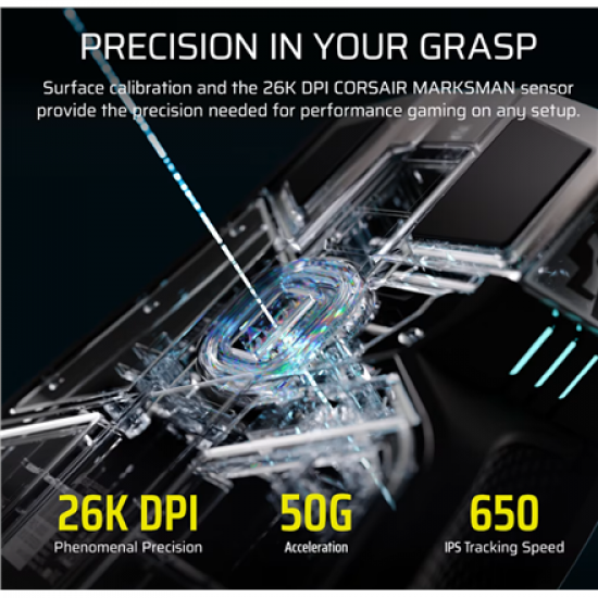 Corsair IRONCLAW SE | Gaming Mouse | Wireless/Wired | 2.4GHz, Bluetooth, USB-C | Black