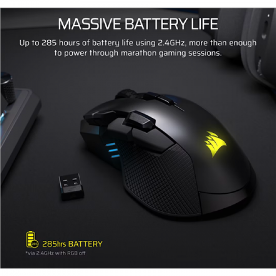 Corsair IRONCLAW SE | Gaming Mouse | Wireless/Wired | 2.4GHz, Bluetooth, USB-C | Black