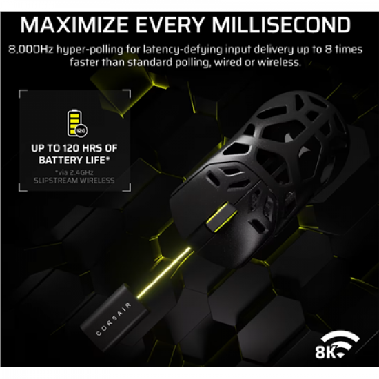 Corsair SABRE V2 PRO | Gaming Mouse | Wireless/Wired | 2.4GHz, Bluetooth, USB-C | Black