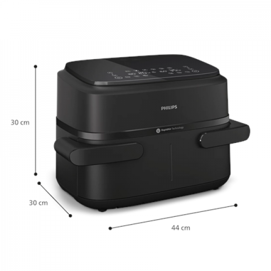 Philips Airfryer Dual Basket | NA150/00 1000 Series | Power 2450 W | Capacity 7 L | RapidAir Plus | Black