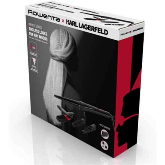 Rowenta Hair styler | CF422LF0 X KARL LAGERFELD Infinite Looks | Temperature (max) 190 °C | Number of heating levels 1 | 48 W | Black/Red