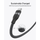 Anker USB-C to USB-C Cable Braided, 0.9m, 240W, Black | Anker USB-C Braided Cable, 0.9 m