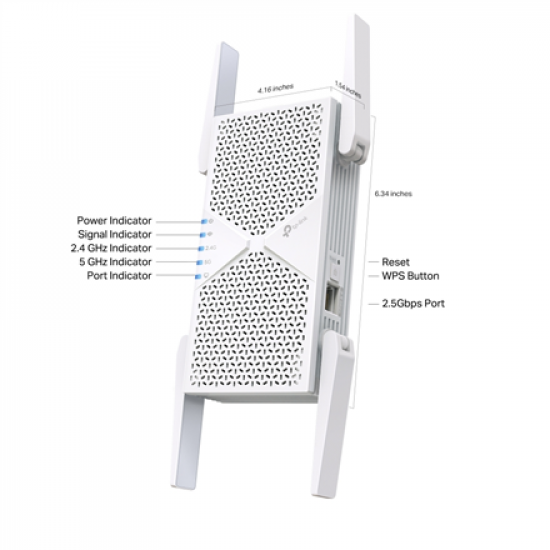 TP-Link RE405BE BE6500 Dual-Band Wi-Fi 7 Range Extender