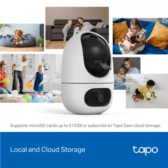 TP-LINK Tapo C245D | Dual Lens Pan/Tilt Security Camera | Dome | 3 MP | 3.1mm/F1.6 | MicroSD Card up to 512 GB