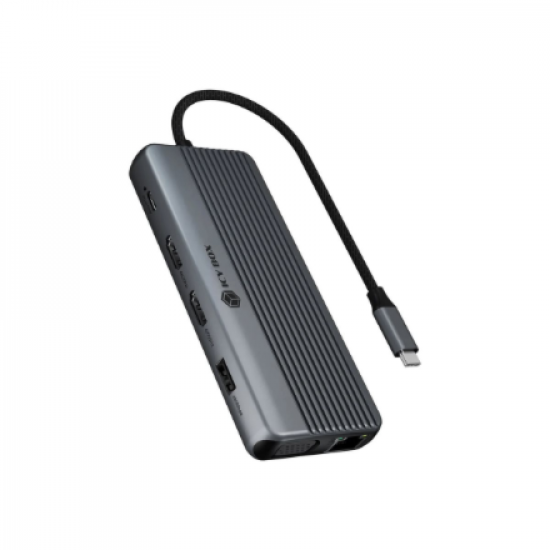 Raidsonic Icy Box Travel Dock 12-in-1, 3x video output (2x HDMI + 1x VGA) | IB-DK4062-CPD
