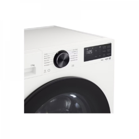 LG Washing machine | F4X5011TWB | Energy efficiency class A | Front loading | Washing capacity 11 kg | 1400 RPM | Depth 57 cm | Width 60 cm | Display | LED | Steam function | Direct drive | Wi-Fi | White